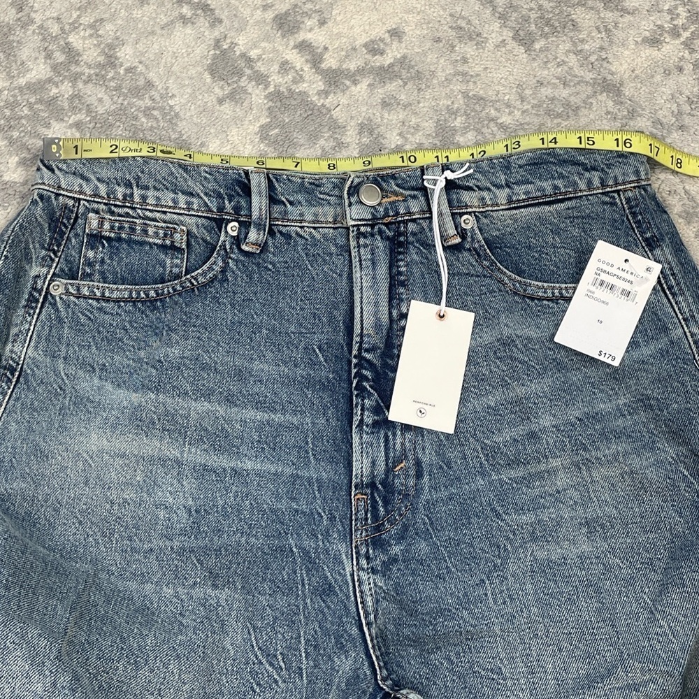 NWT Good American Good Extreme Barrel Jeans High Rise Wide Loose Indigo Sz 10 30 - Picture 12 of 15